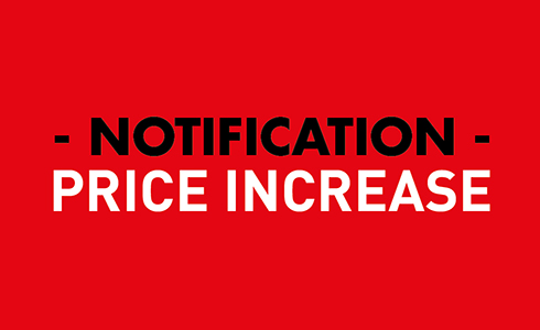 Price increase Beginning April 15th, 2020